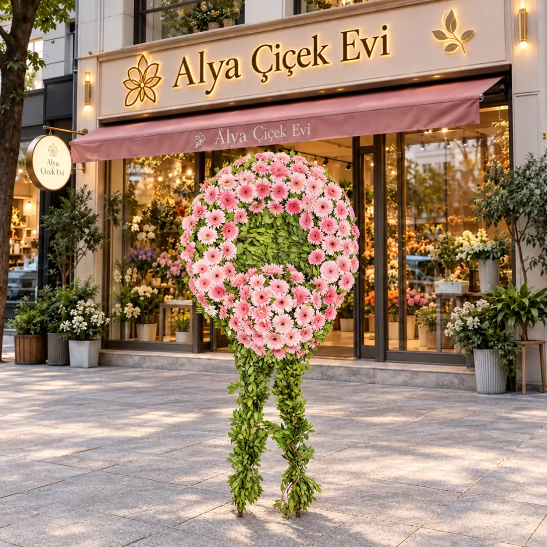 Pembe Gerberalı Cenaze Çelengi – Büyük Boy