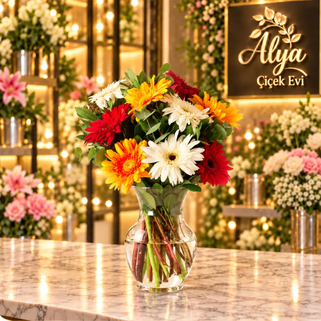 Karışık Gerbera Aranjmanı